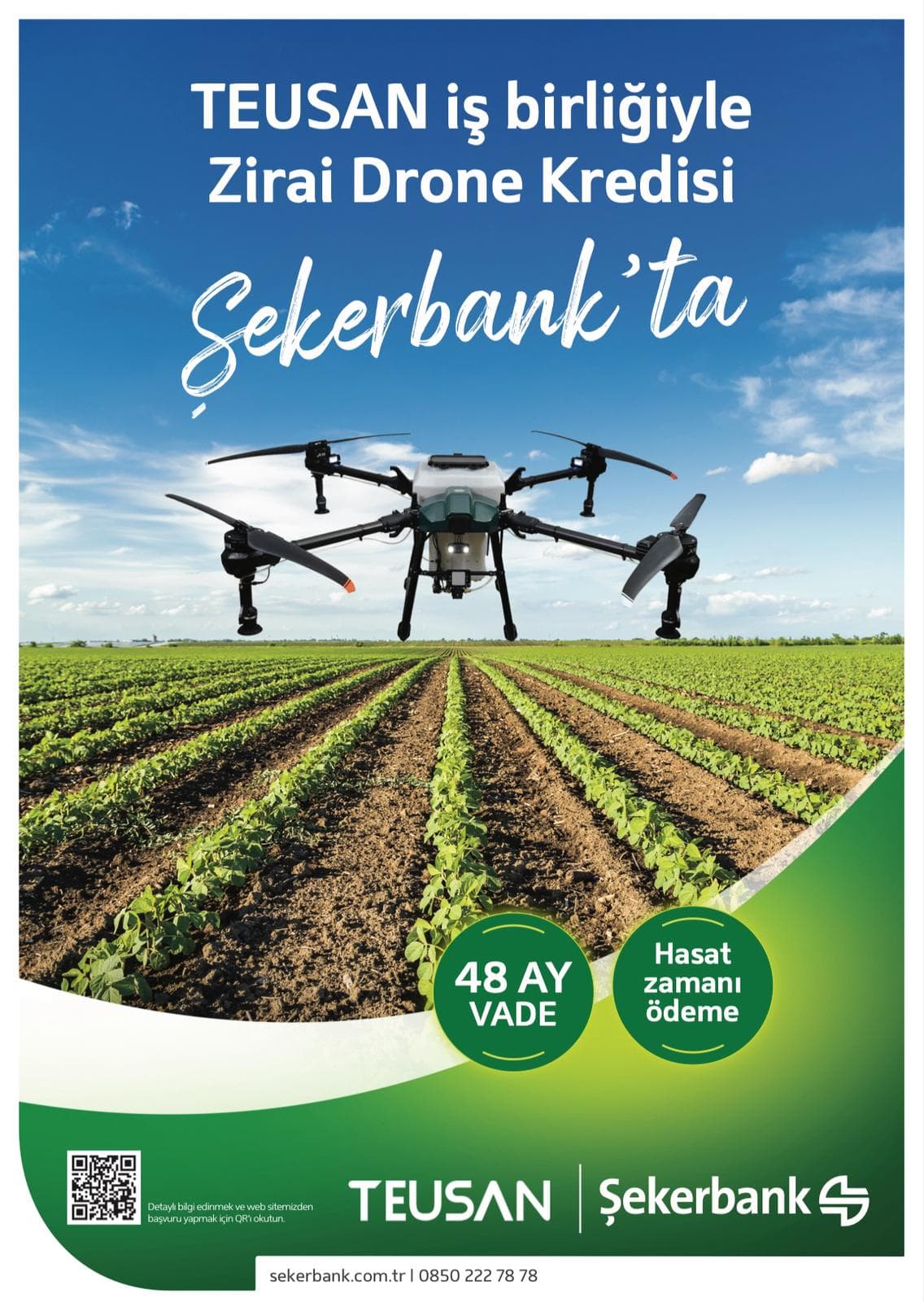 Agricultural Drone Loan available at Şekerbank in collaboration with TEUSAN.